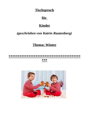 cover image of Kinder-Tischspruch